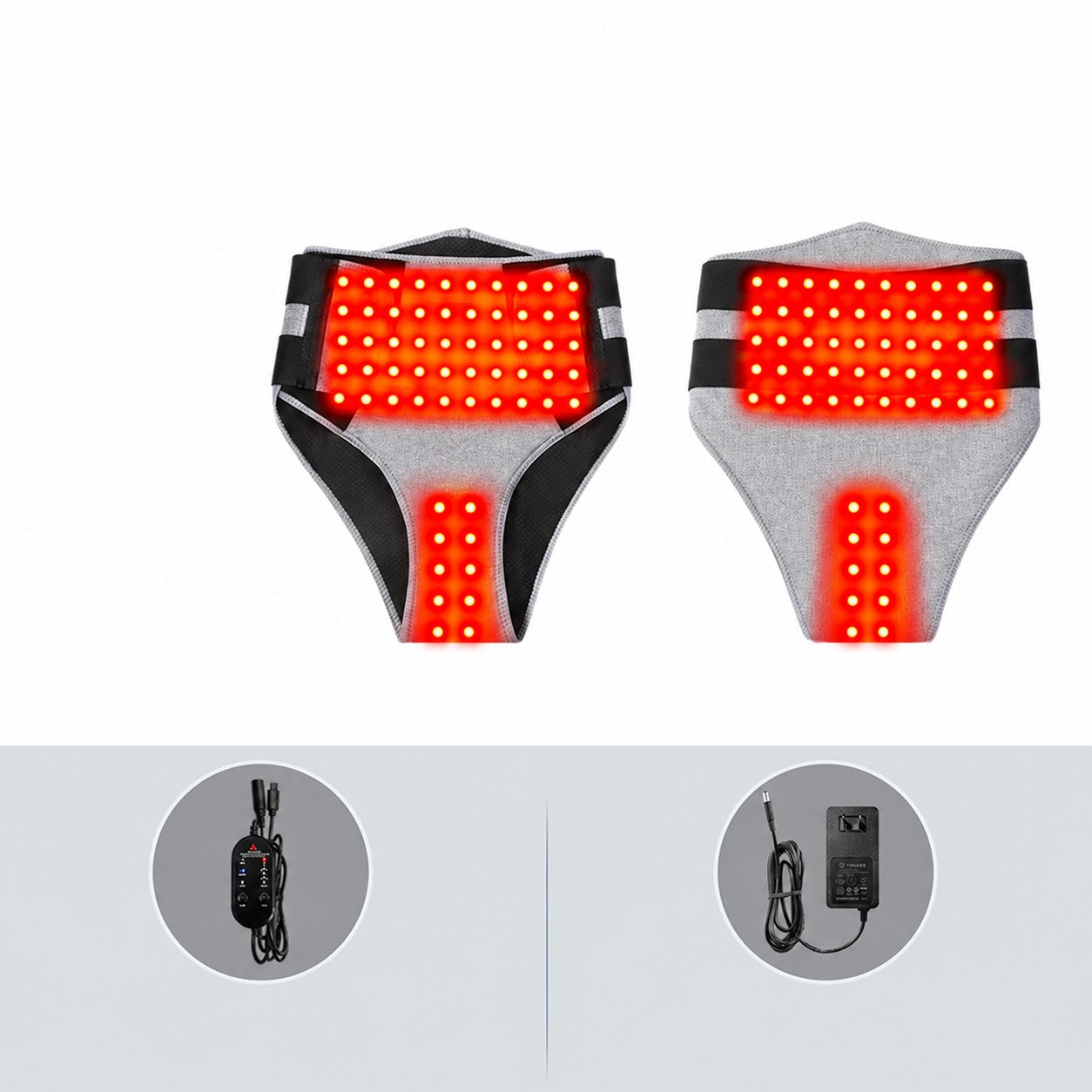 CRAMPTOPIA at-home heating pad shown from front and back